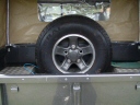 Spare wheel in pickup bed